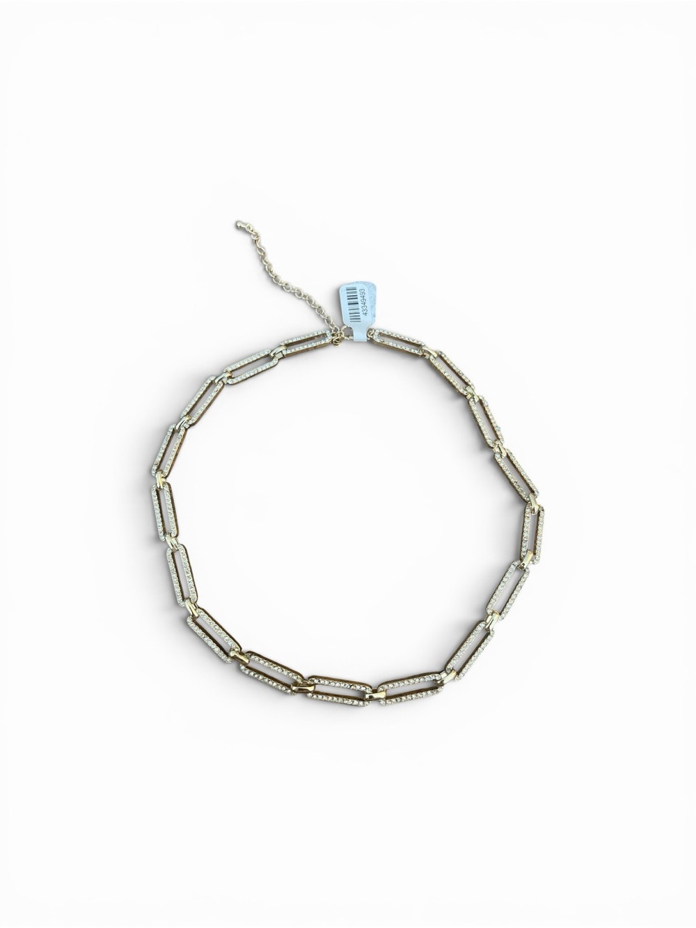 Gold-Tone Crystal Link Choker Necklace - Unbranded